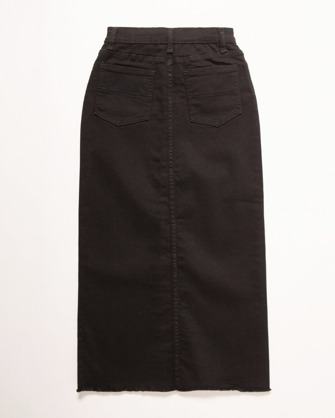 FALDA MIDI BOTONES NEGRA
