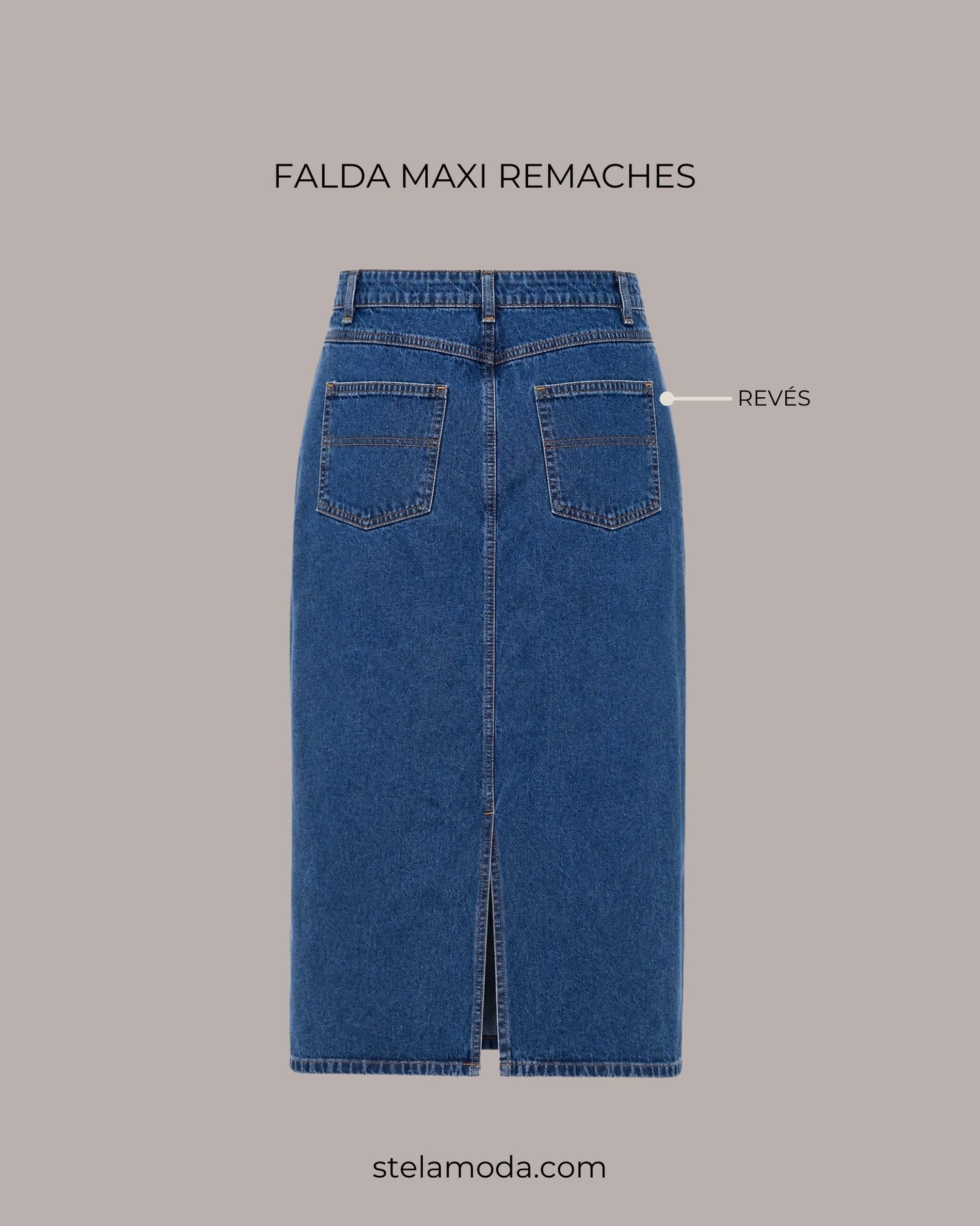 RIGID DENIM MAXI SKIRT (NOT STRETCH)