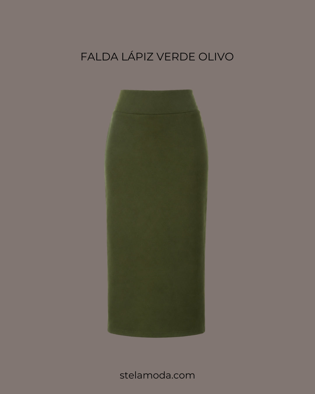 FALDA LAPIZ VERDE OLIVO