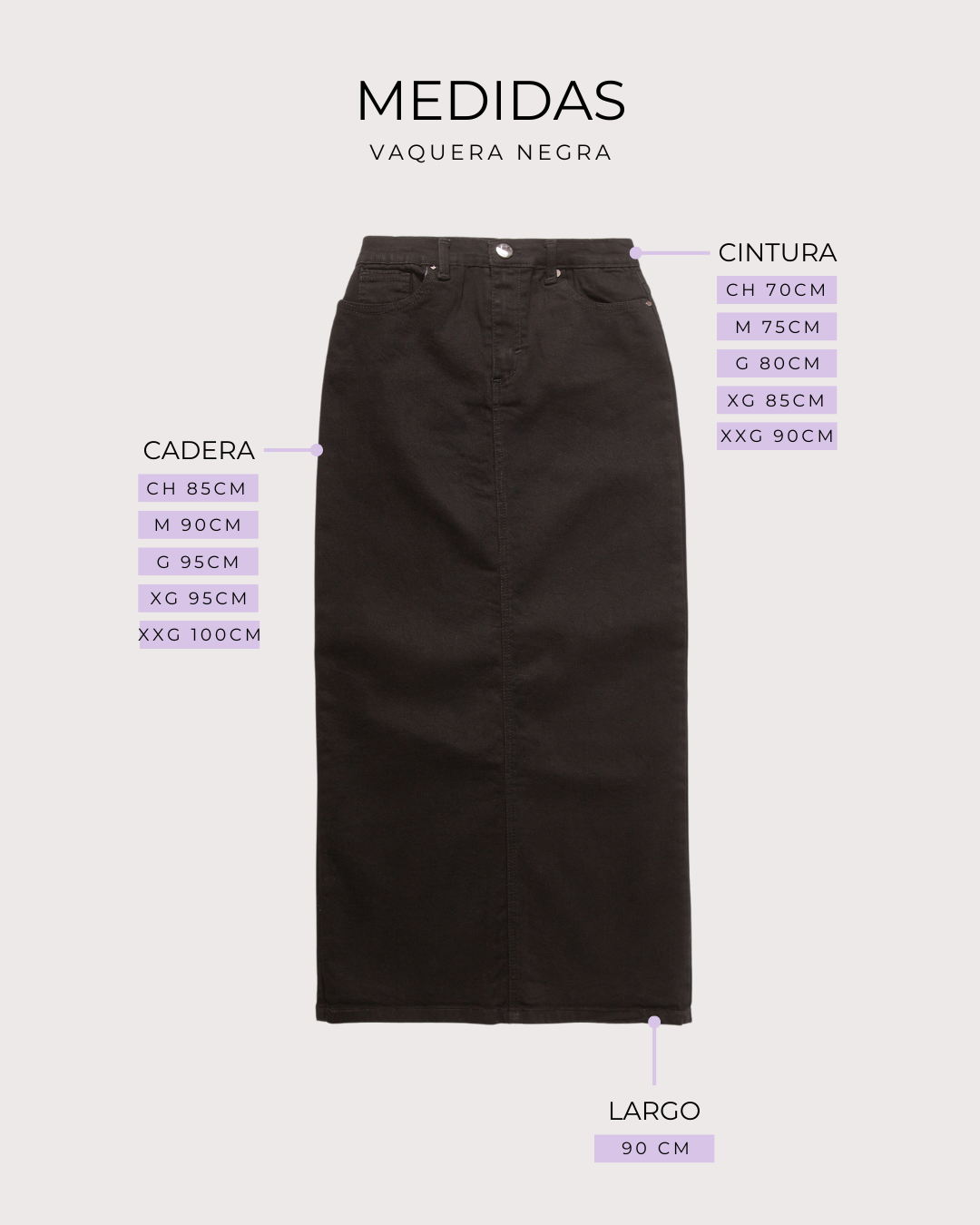 FALDA VAQUERA NEGRA
