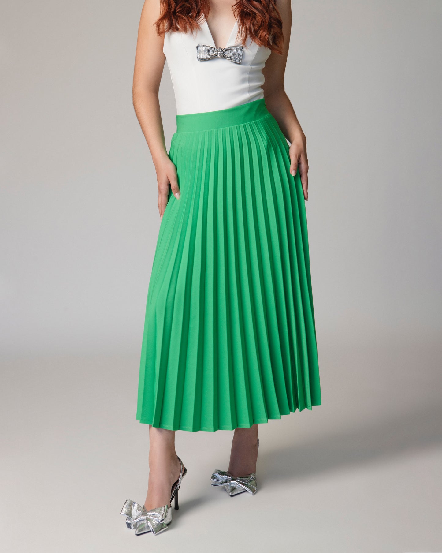 FALDA PLISADA VERDE KELLY