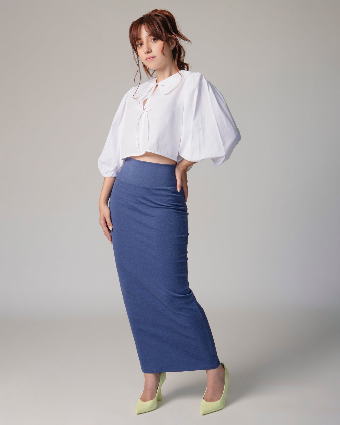 FALDA LAPIZ AZUL DENIM