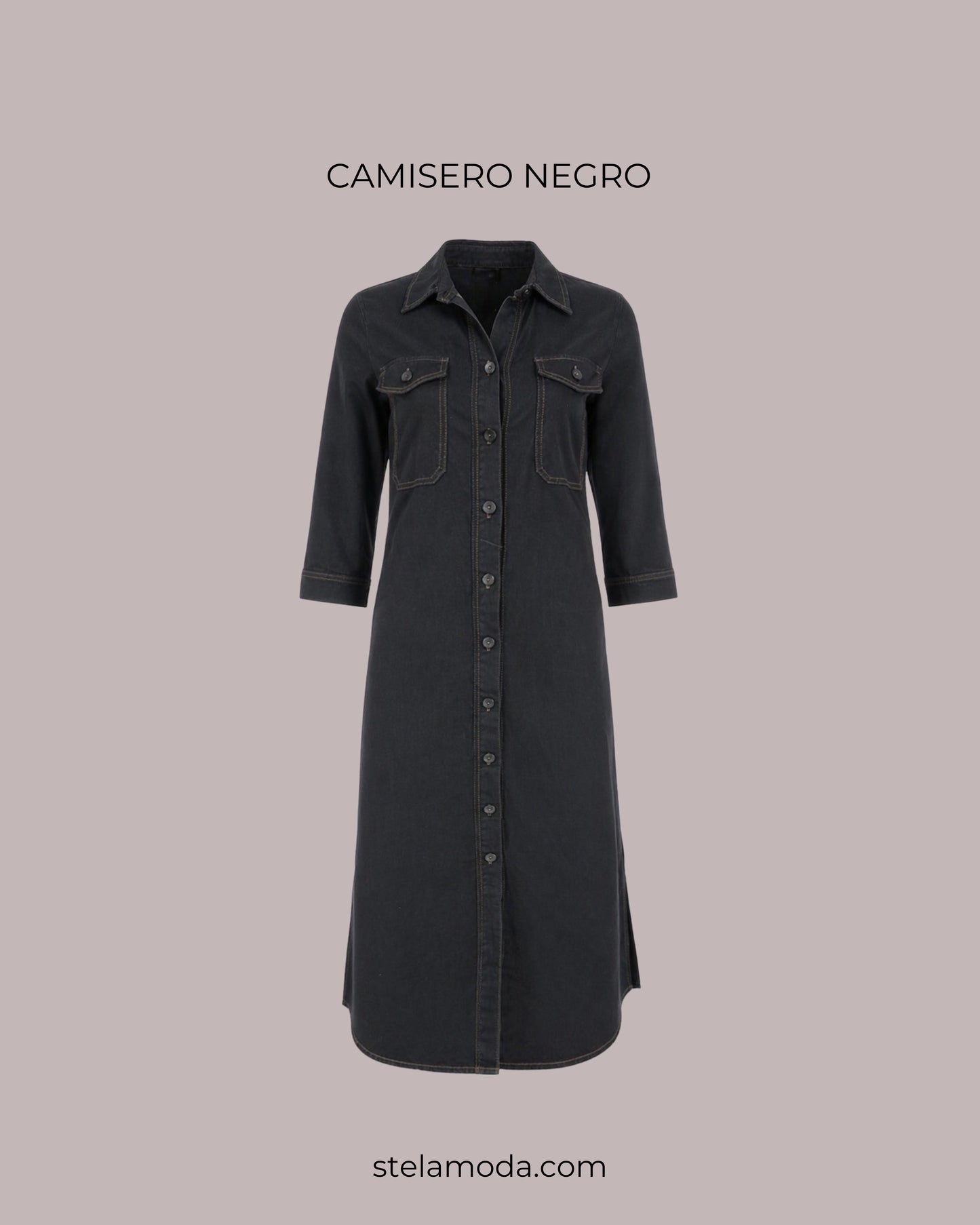 VESTIDO CAMISERO MEZCLILLA NEGRO