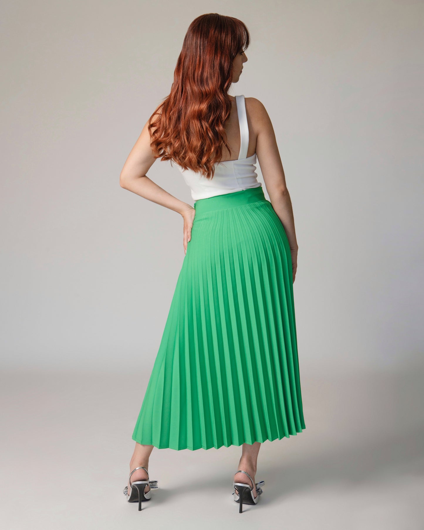 FALDA PLISADA VERDE KELLY