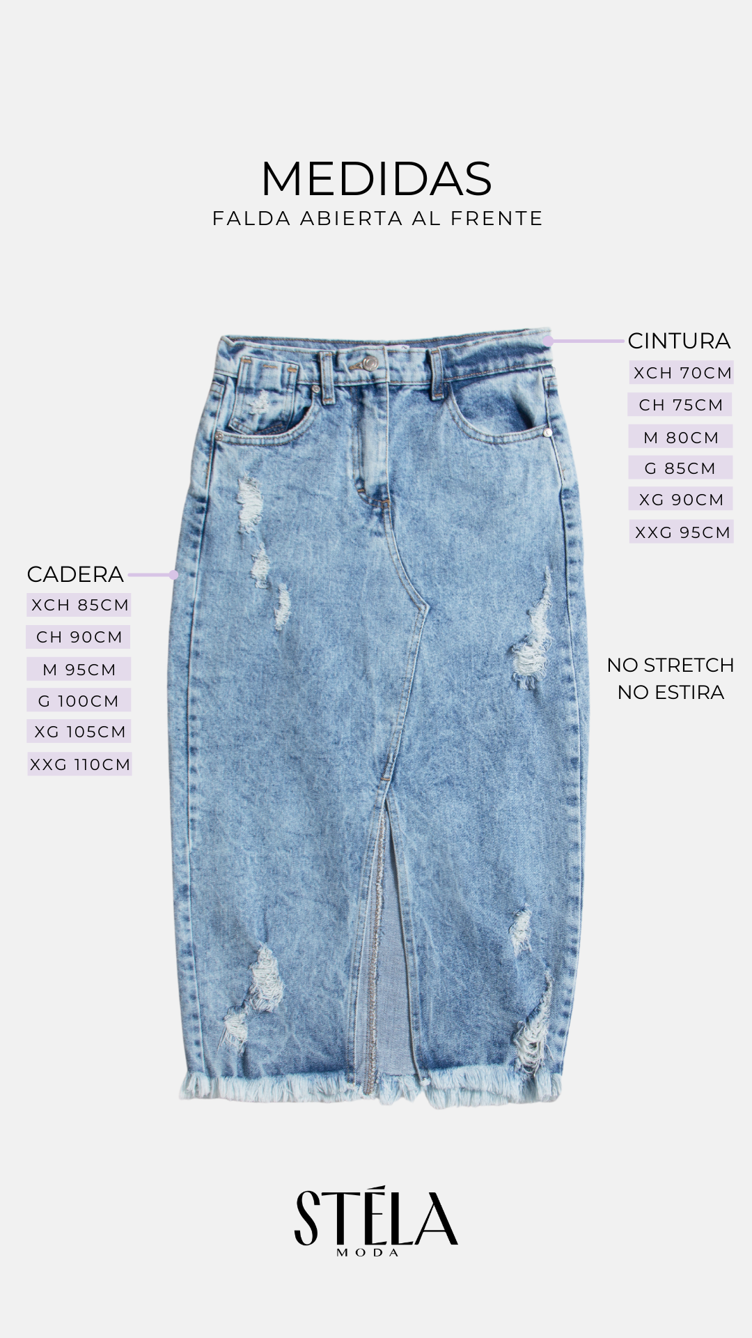 FALDA MIDI RIGIDA ROTOS (NO STRETCH)