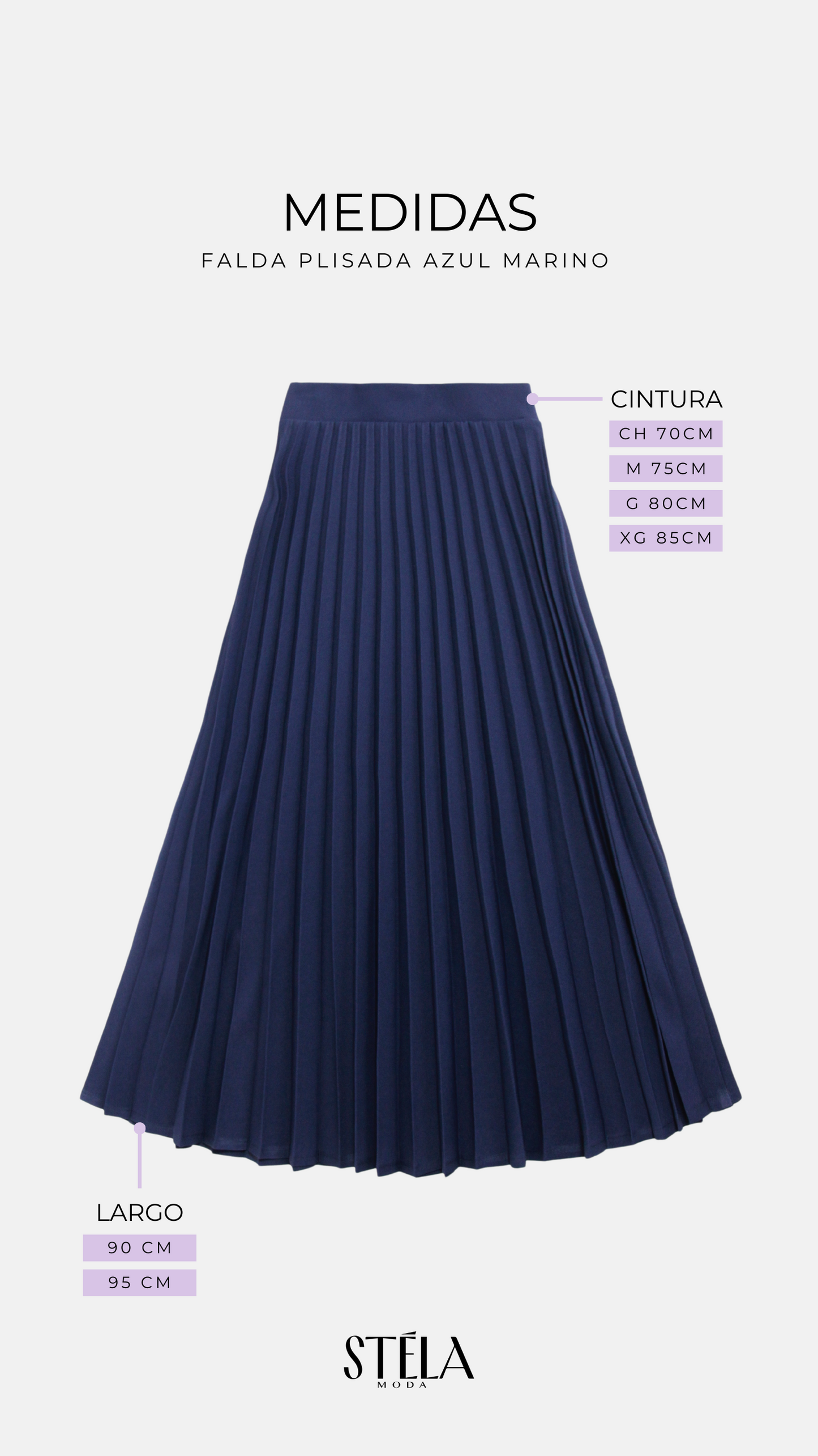 FALDA PLISADA AZUL MARINO