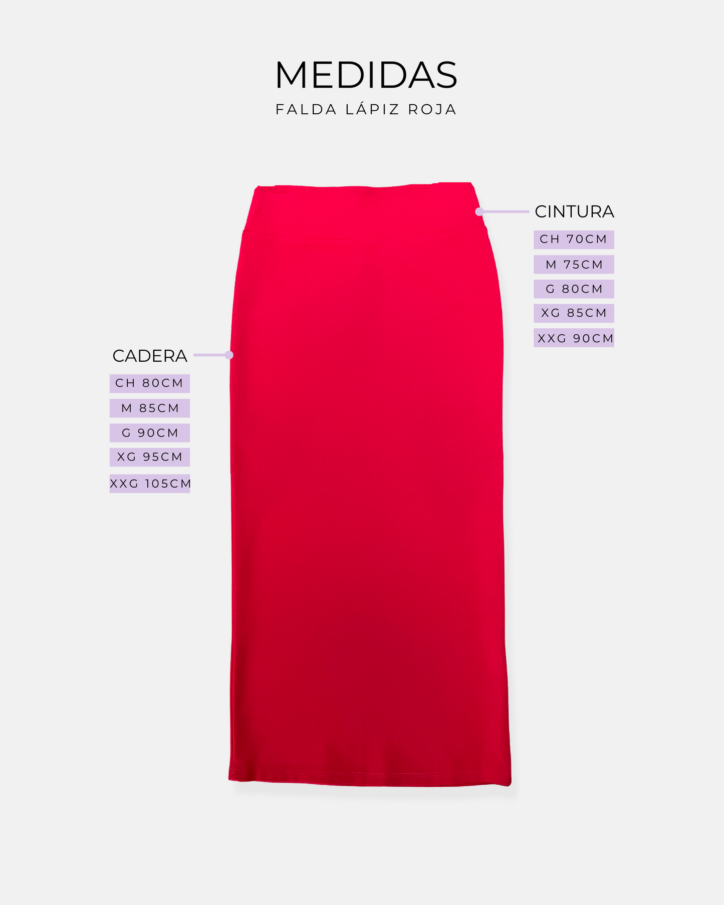 FALDA LAPIZ ROJO