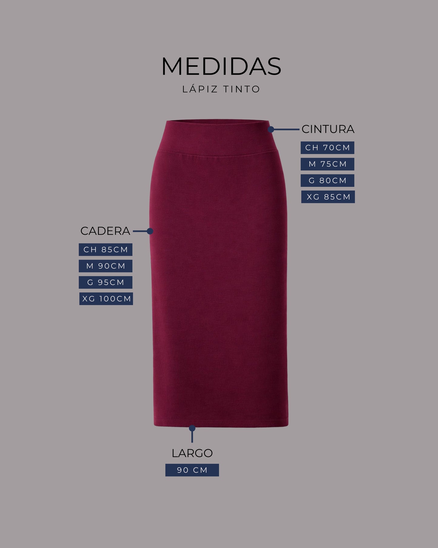 FALDA LAPIZ TINTO