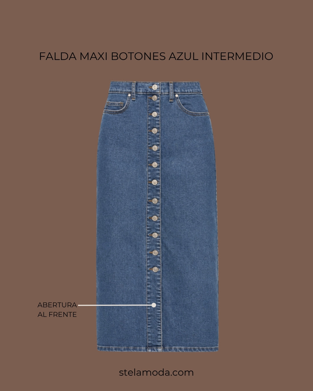 FALDA BOTONES AZUL INTERMEDIO