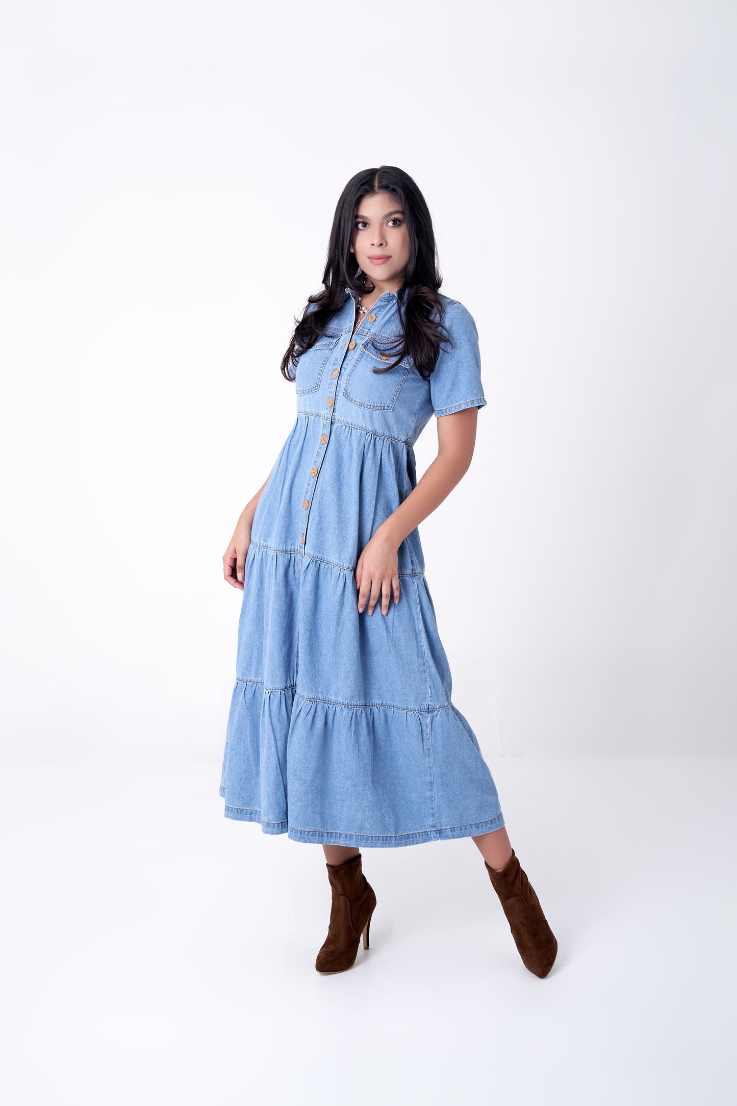 3 ROLLS DENIM DRESS