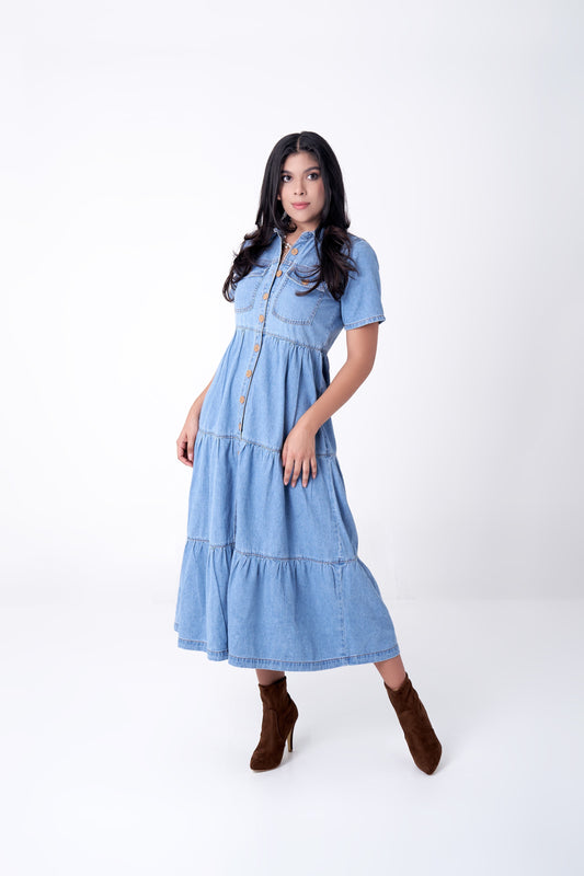 3 ROLLS DENIM DRESS