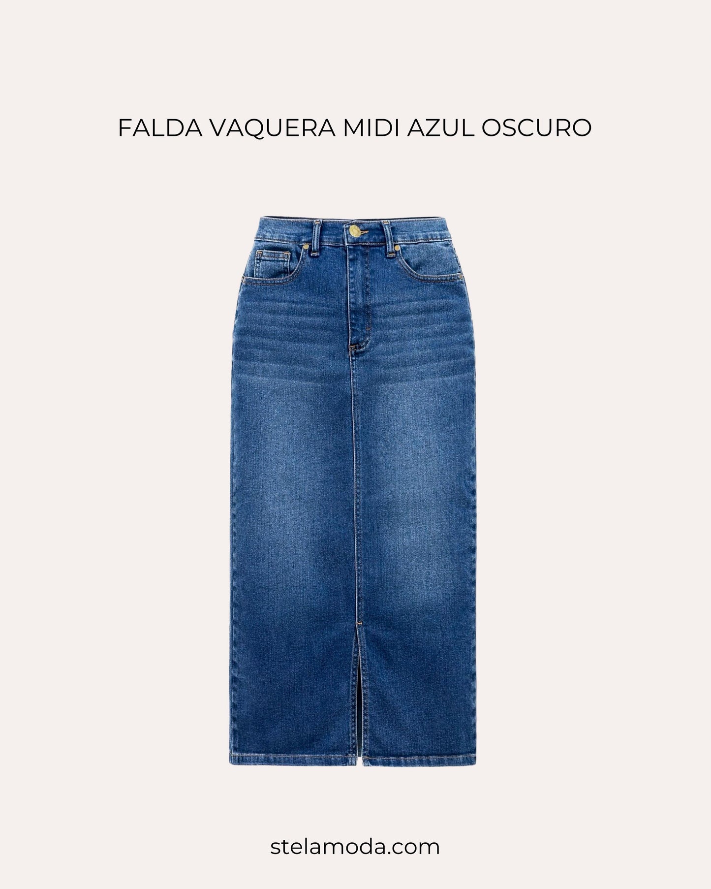 FALDA MIDI AZUL OSCURO