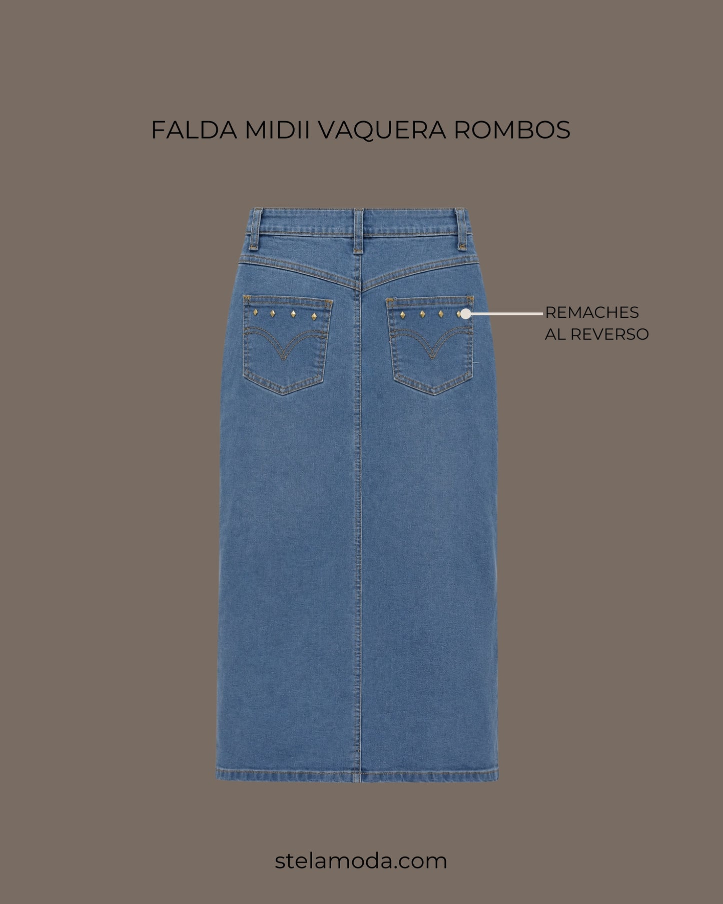 FALDA MIDI VAQUERA ROMBOS