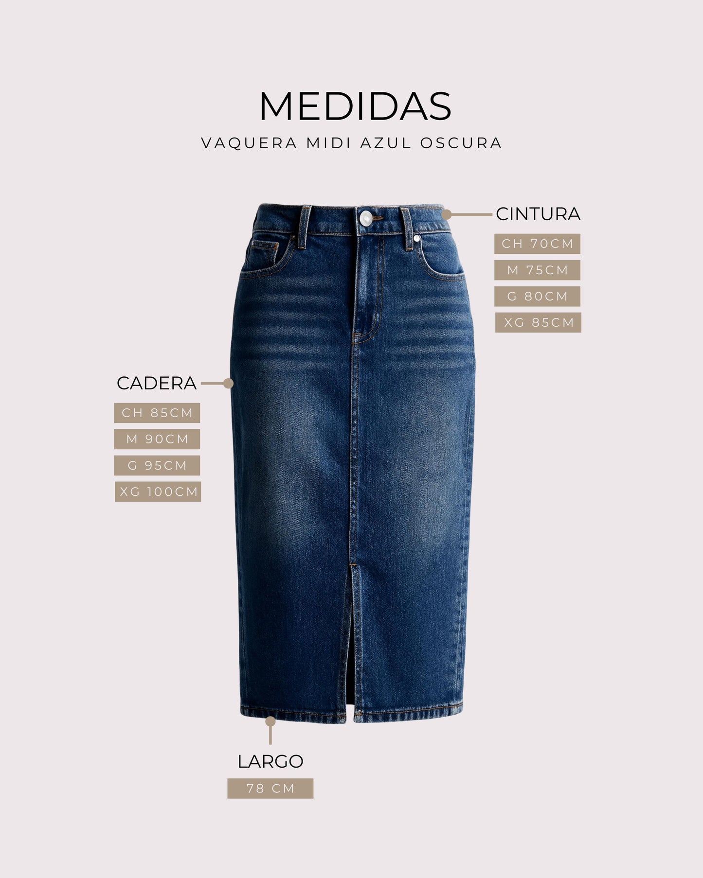 FALDA MIDI AZUL OSCURO