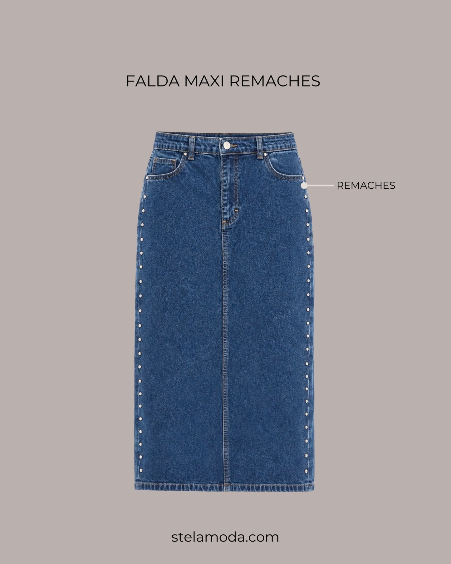 RIGID DENIM MAXI SKIRT (NOT STRETCH)