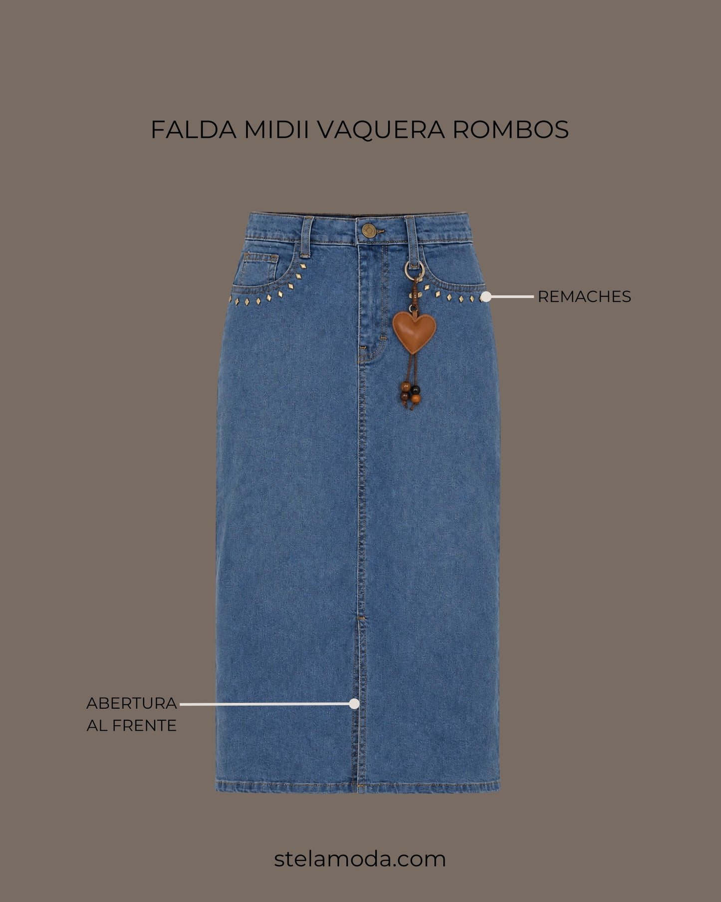 FALDA MIDI VAQUERA ROMBOS