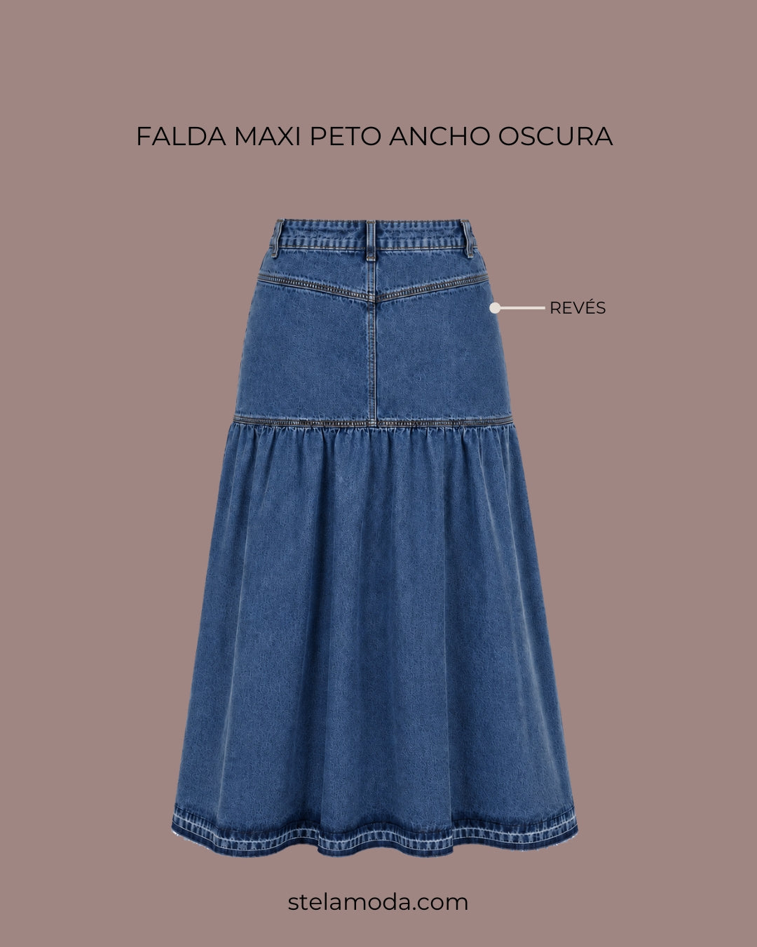 FALDA MAXI PETO ANCHO OSCURA
