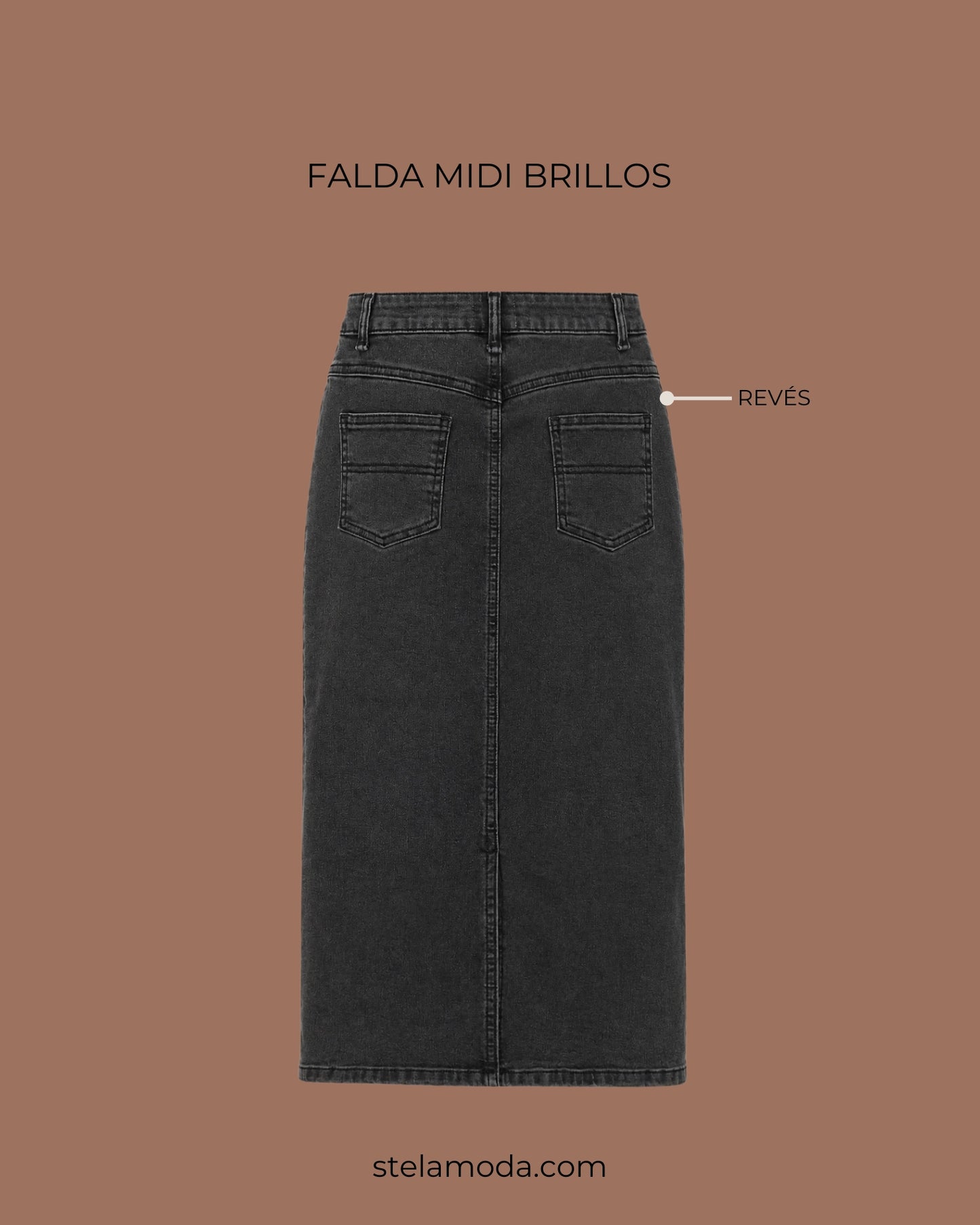 FALDA MIDI GRIS BRILLOS