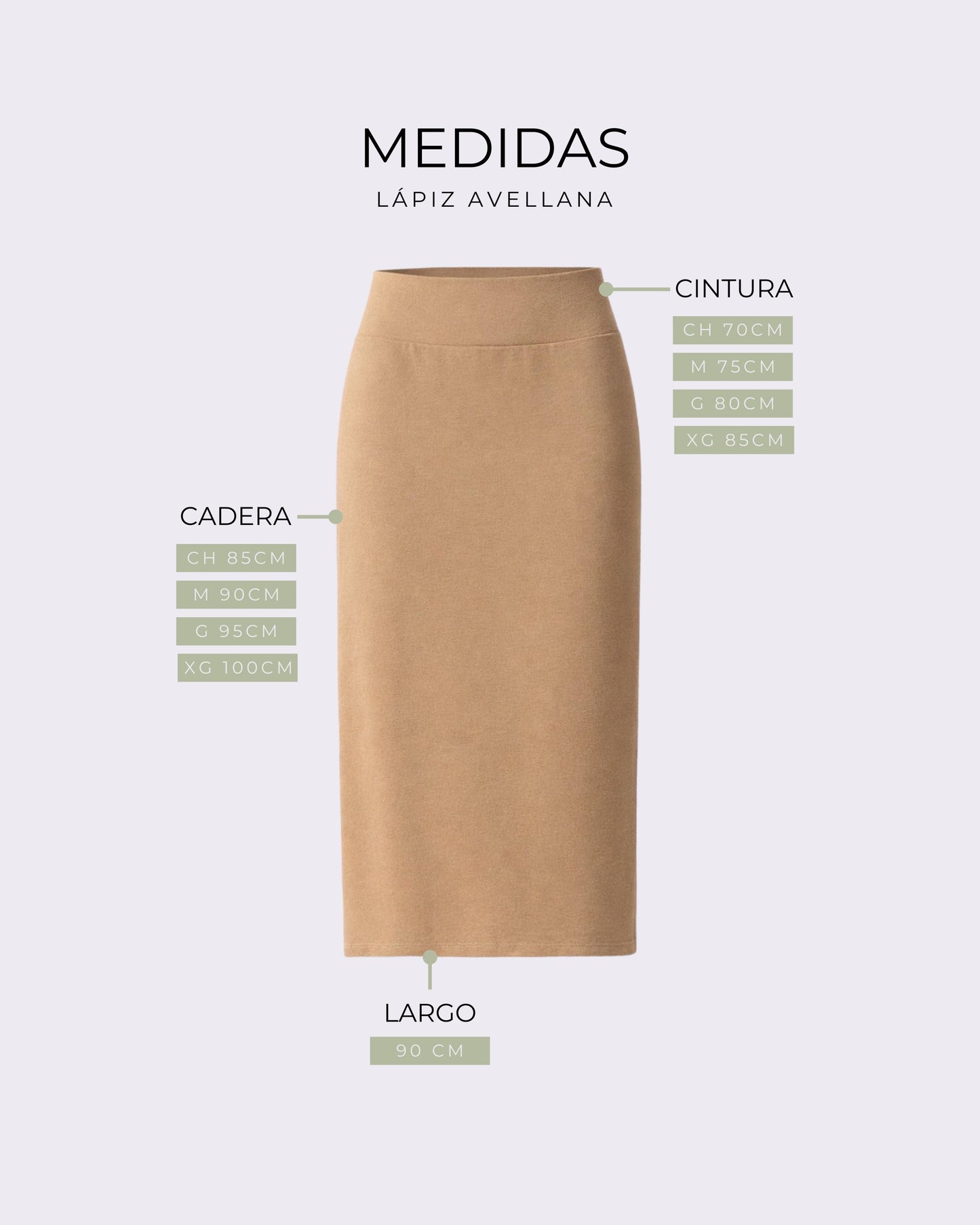 FALDA LAPIZ AVELLANA
