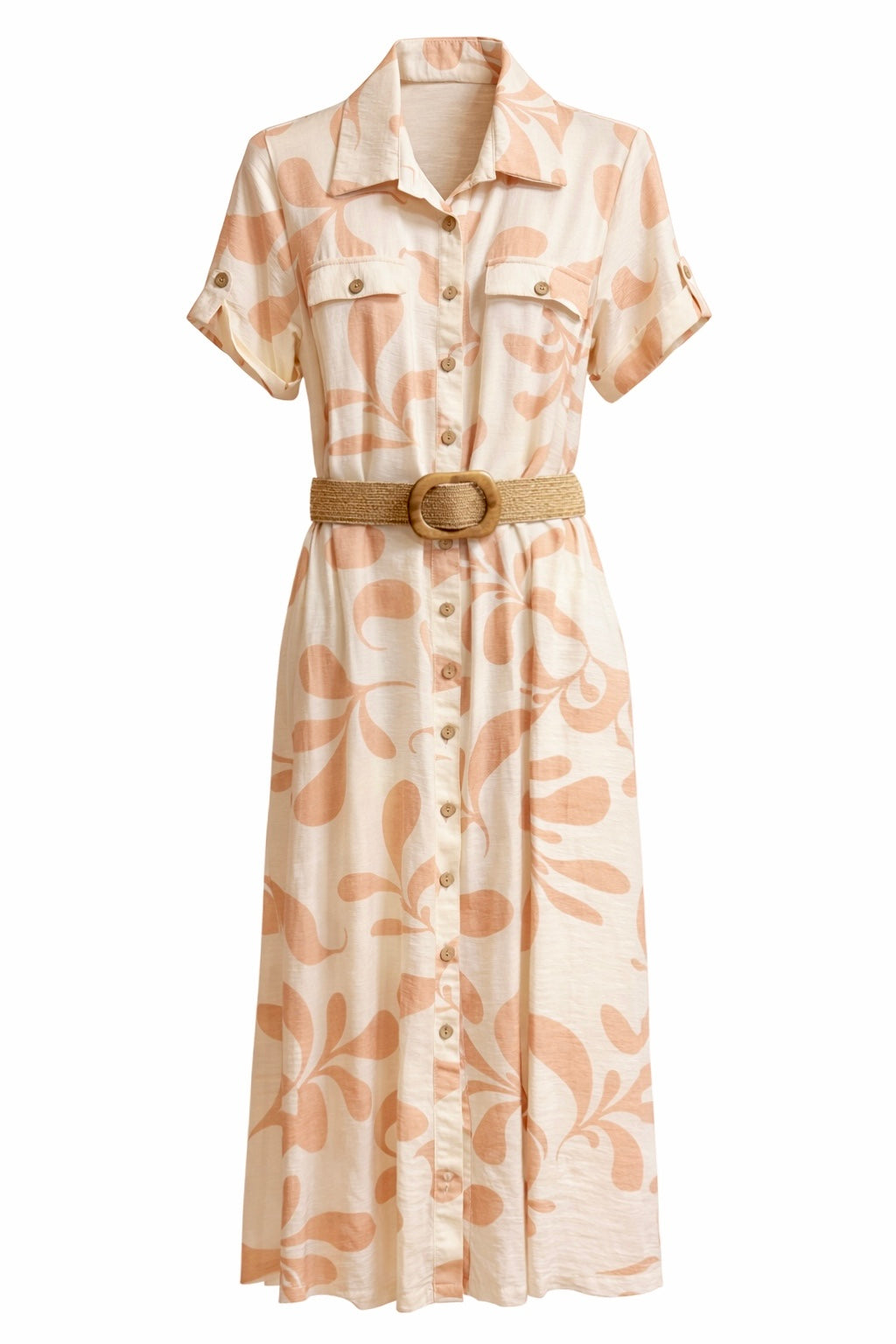 VESTIDO ESTAMPADO BEIGE