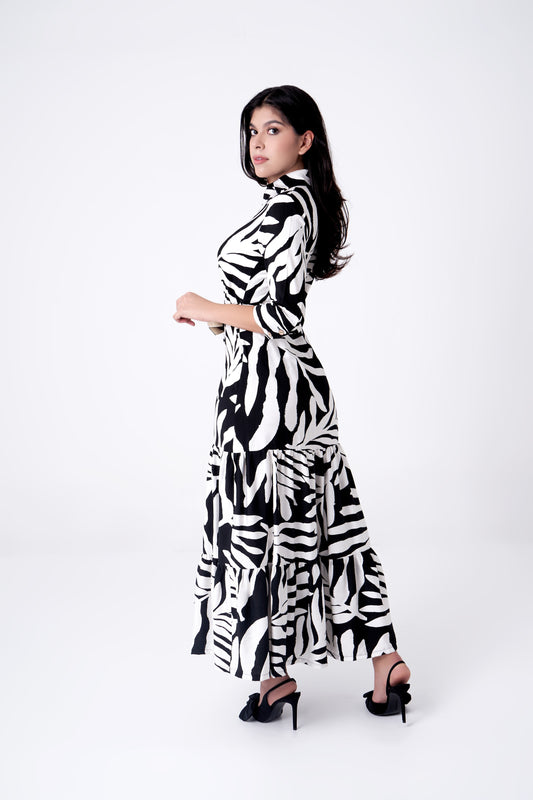 VESTIDO ESTAMPADO NEGRO