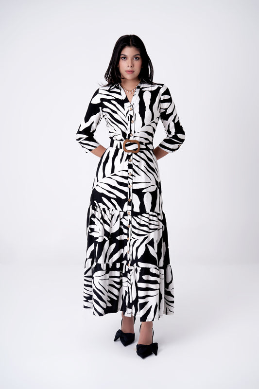 VESTIDO ESTAMPADO NEGRO