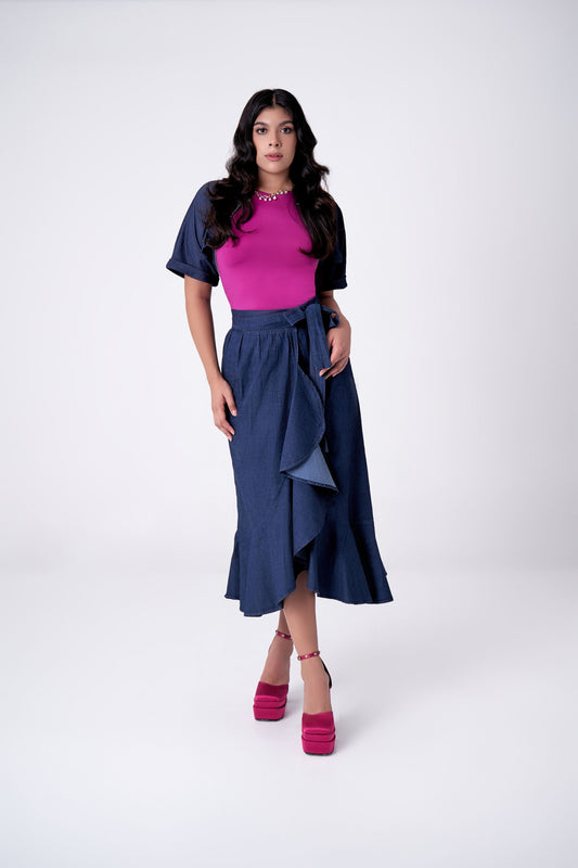 FALDA MEZCLILLA PAREO