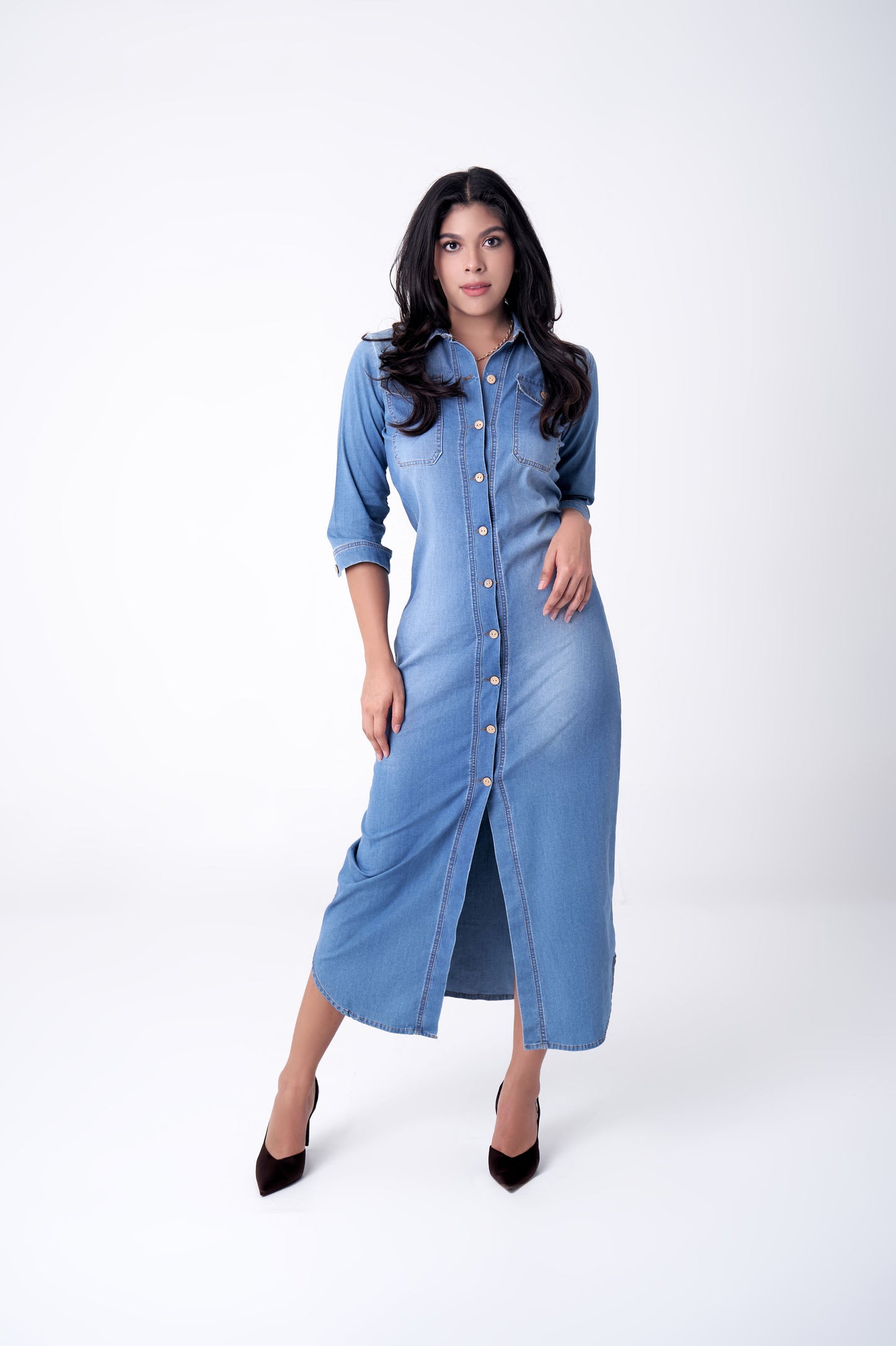 DENIM SHIRT DRESS