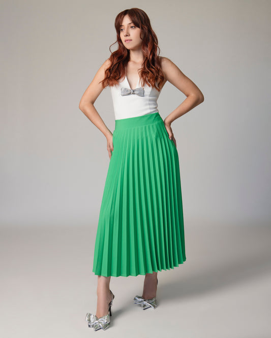 FALDA PLISADA VERDE KELLY
