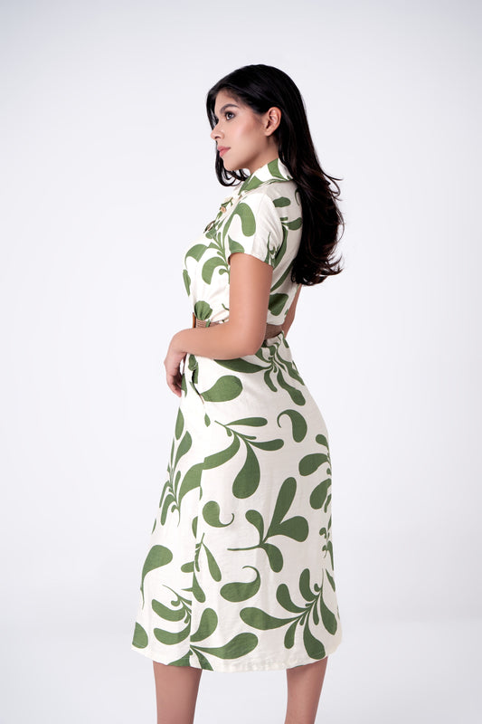 VESTIDO ESTAMPADO VERDE