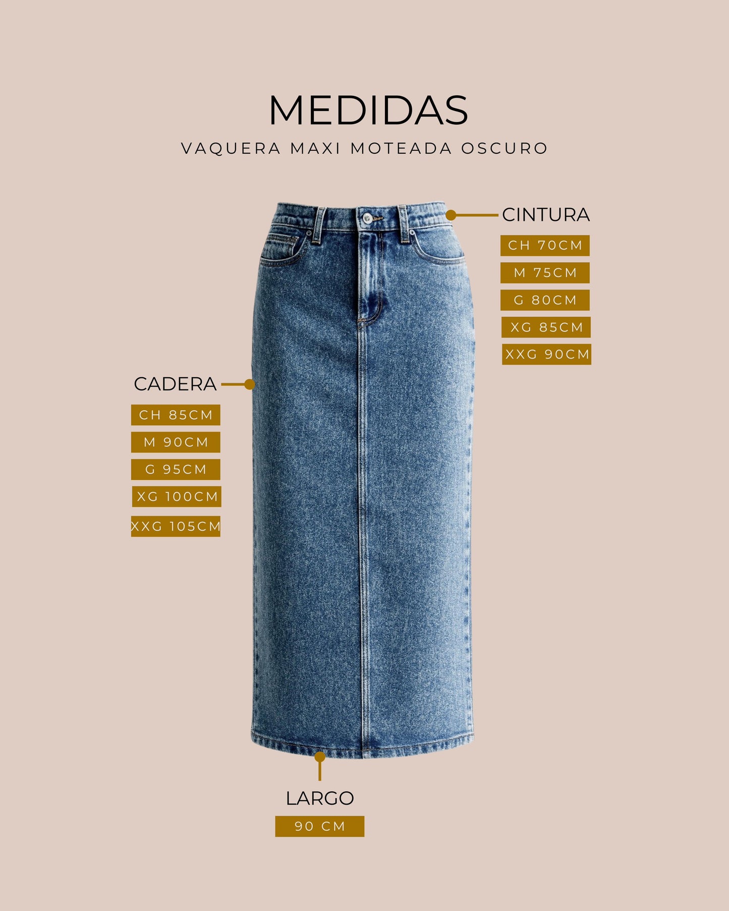 FALDA MAXI MOTEADO OSCURO