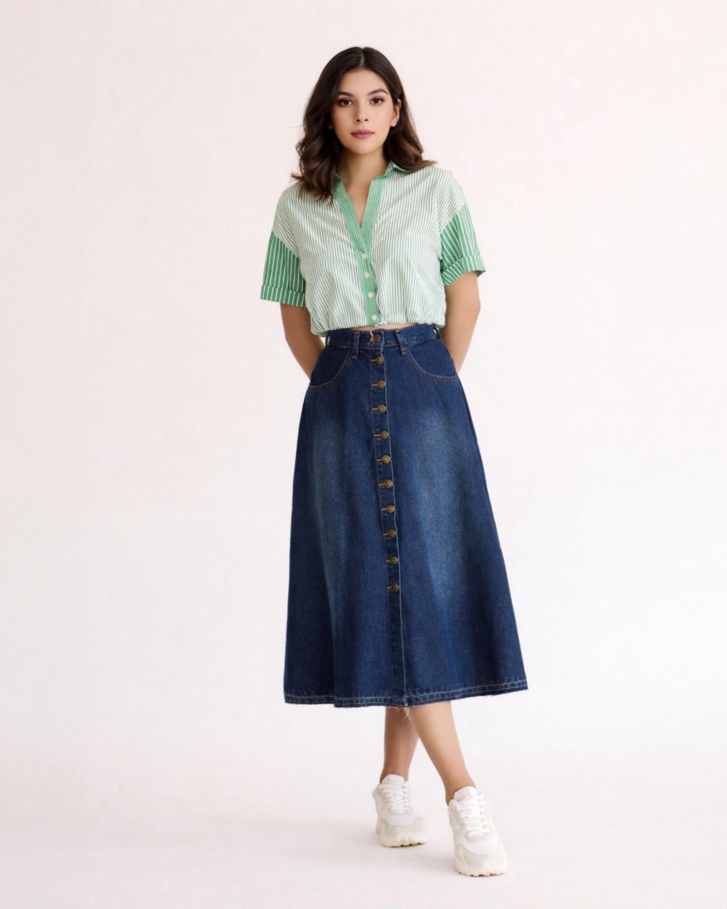 CIRCULAR MIDI SKIRT (NOT STRETCH)