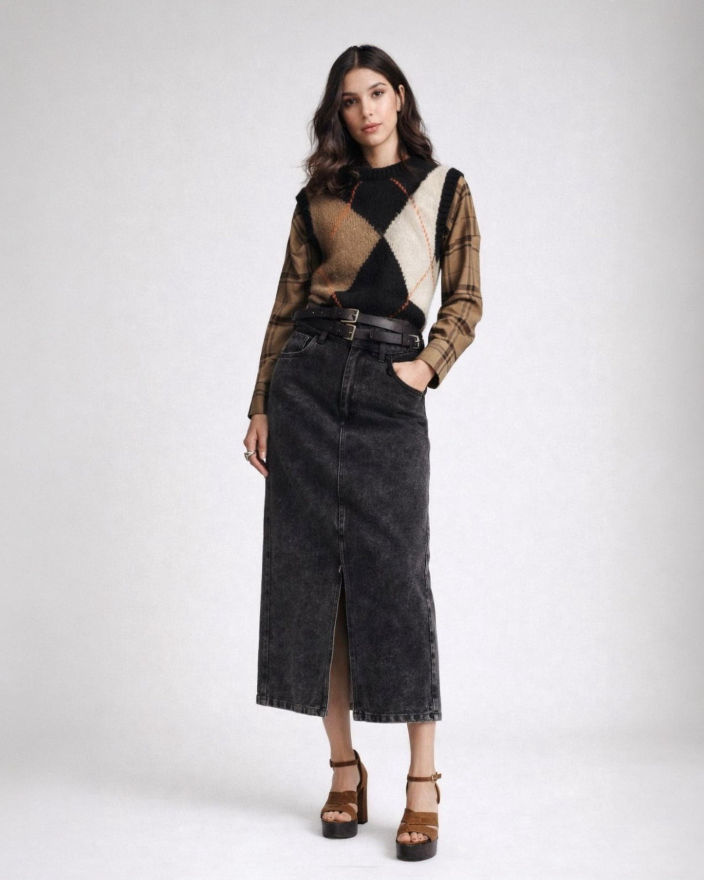 FALDA MAXI RIGIDA NEGRA