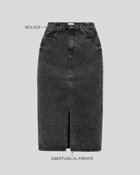 FALDA MAXI RIGIDA NEGRA