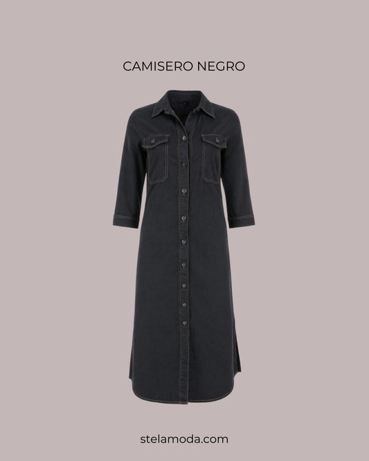 VESTIDO CAMISERO MEZCLILLA NEGRO