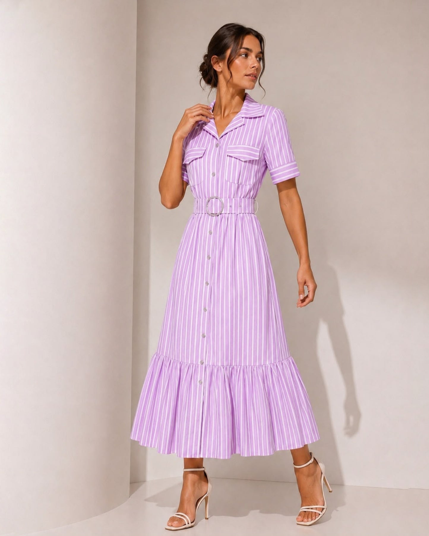 VESTIDO LINEAS LILA