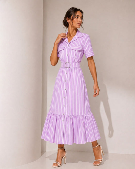 VESTIDO LINEAS LILA