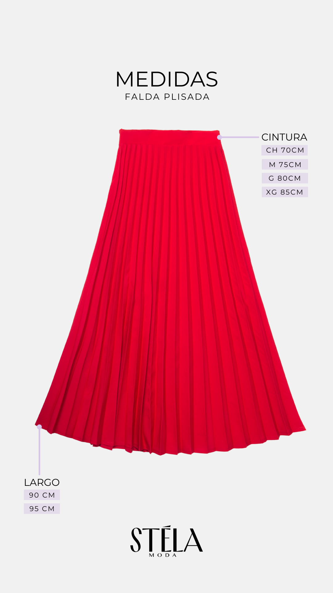 FALDA PLISADA ROJO