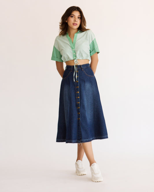 CIRCULAR MIDI SKIRT (NOT STRETCH)