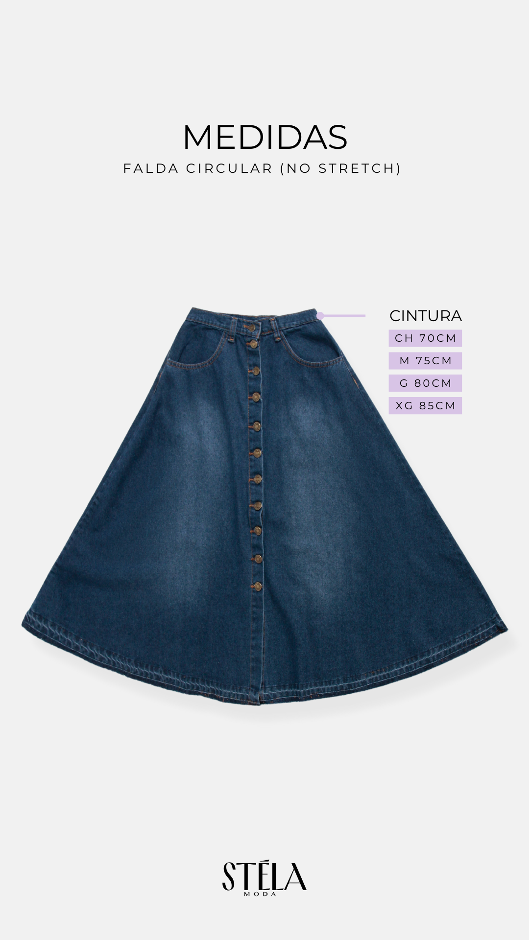CIRCULAR MIDI SKIRT (NOT STRETCH)