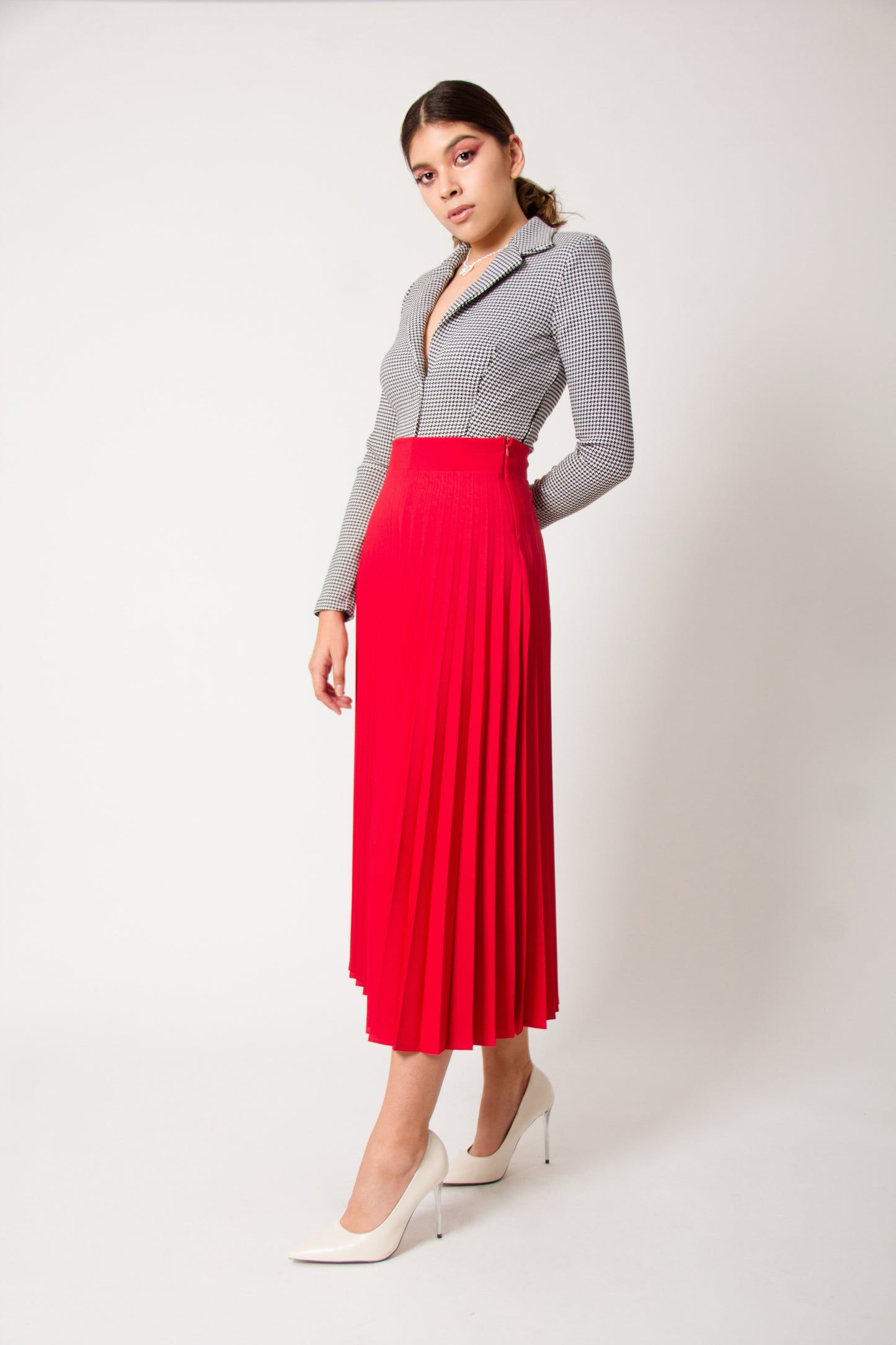 FALDA PLISADA ROJO