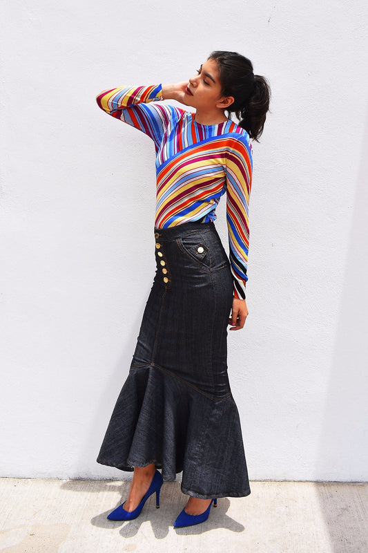 FALDA MEZCLILLA SIRENA