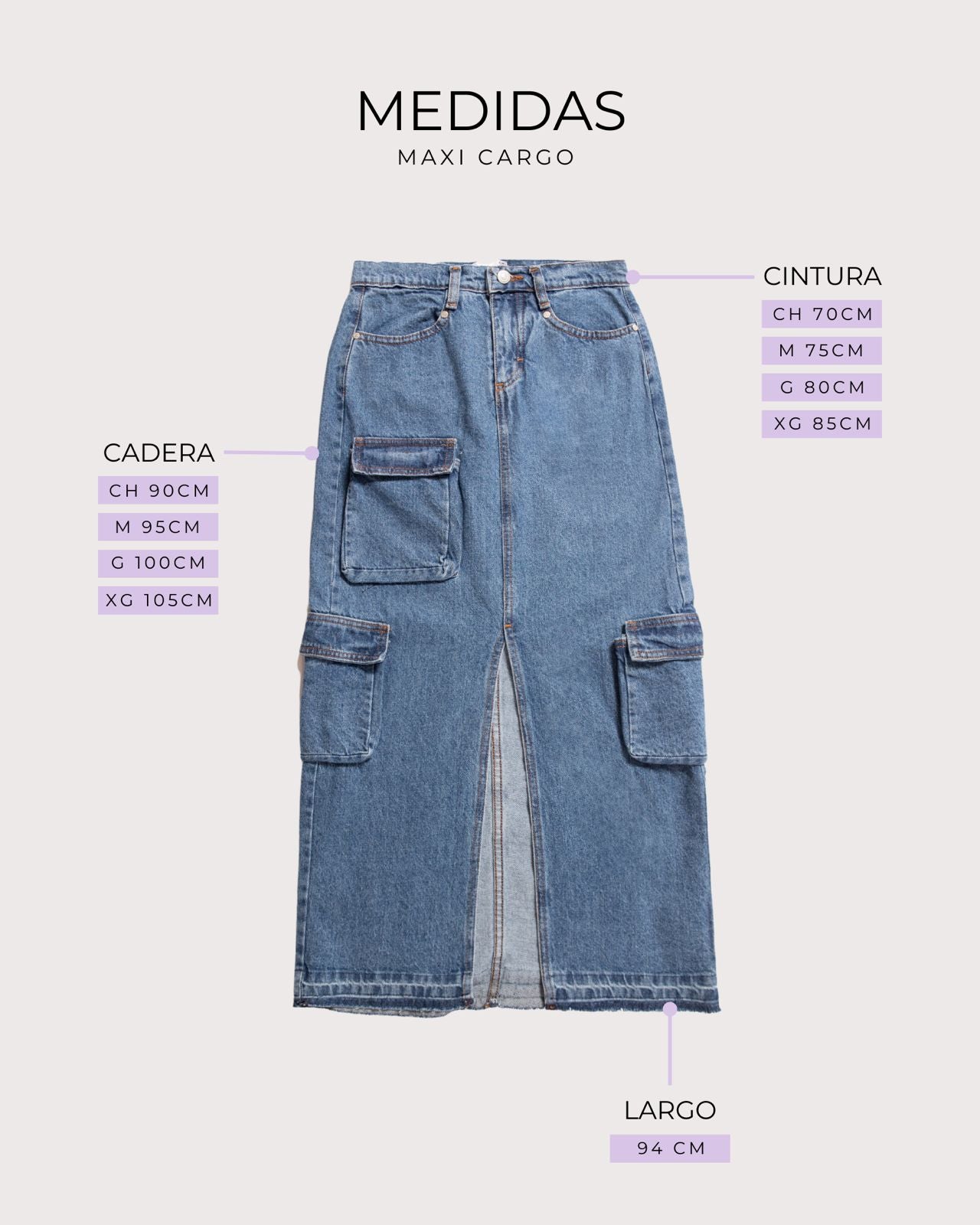 FALDA MAXI CARGO [NO STRETCH]