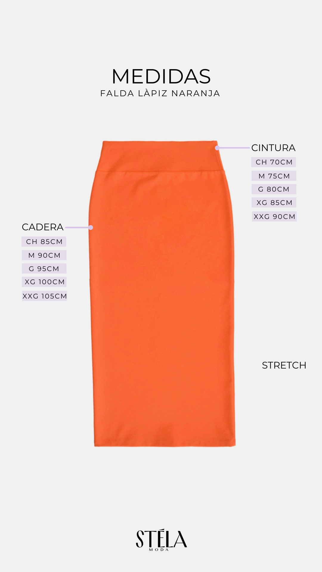 FALDA LAPIZ NARANJA